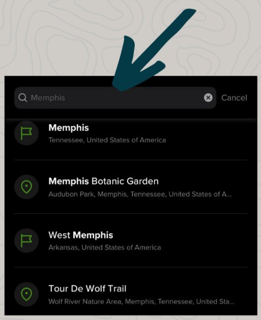 This image is a screenshot of the AllTrails app showing where you can search for hiking trails